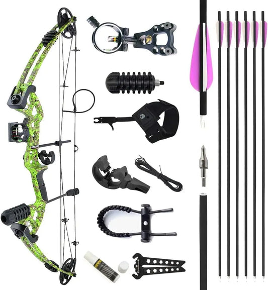 Archery Compound Bows Kit Draw Weight 30-55 lbs Hunting Bow IBO 310fps Adults Archery with Hunting Accessories - Right Handed