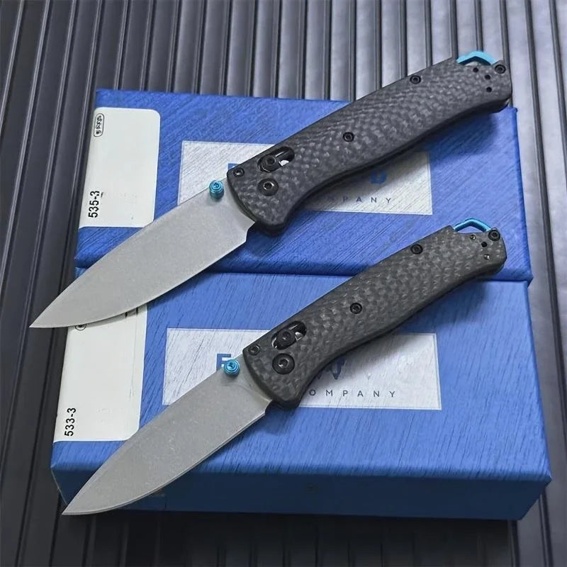 Folding Knife with Carbon Fiber Handle BM 535/533 Multi-functional and Practical Cutting Knife for Outdoor Fishing and Camping