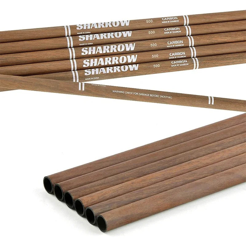 Carbon Arrows 12pcs 31 Inch Spine 340-600 Pure Carbon Shaft with 5 Inch Feathers for Compound Recurve Bow Outdoor Hunting