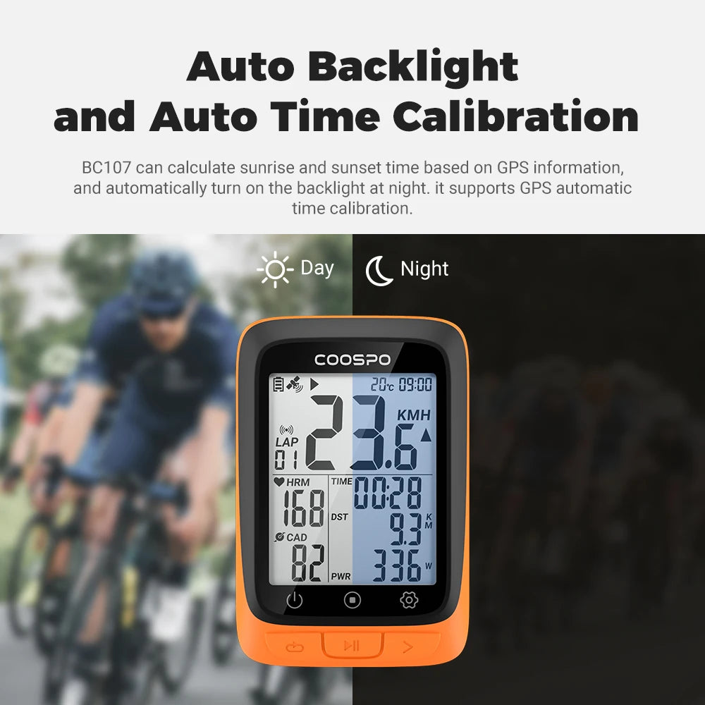 Bike Computer GPS Wireless Bicycle Cycling Odometer Speedometer 2.4"FSTN Bluetooth5.0 ANT+ Waterproof GPS BDS
