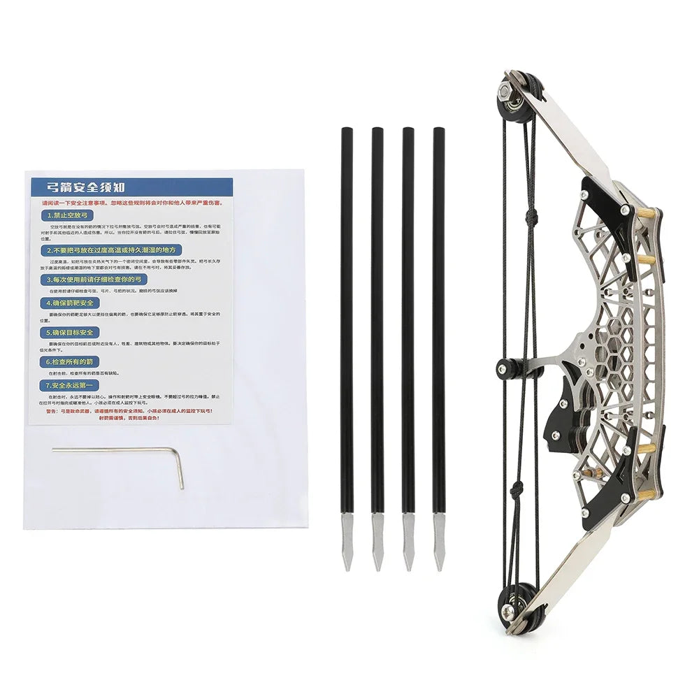 Bow and Arrow Set Mini Bow Draw Weight 9.5lbs Practice Portable Stainless Steel Practice Bow Archery Shooting Hunting Children