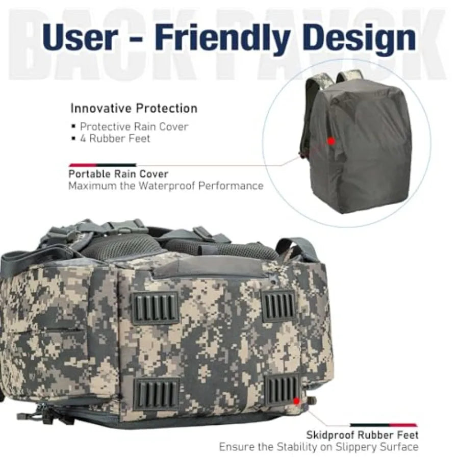 Fishing Backpack with 2 Rod Holders and 4 Tackle Boxes, Large Tackle Storage Bag With Rain Cover for Fishing Gear