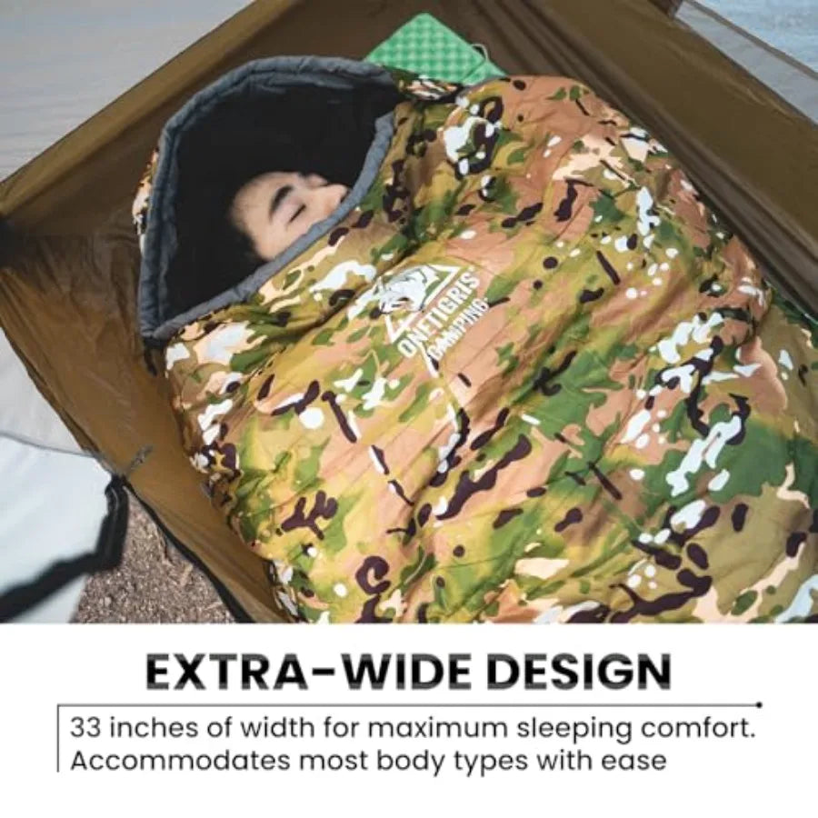 Light Patrol 4 Season Mummy Sleeping Bag 32°F Cold Weather Camping Bags for Camping Hiking Backpacking Survival Gear