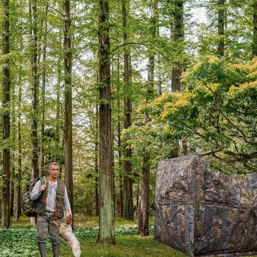 360° View Hunting Blind with Carrying Bag, Camouflage Tent for 2-4 People, Portable Stealth Shelter