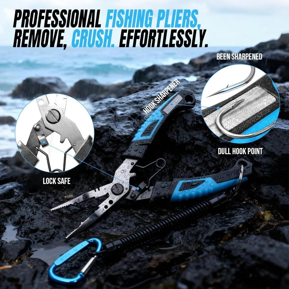 All-in-One Fishing Combo: Rod, Reel, Tackle Box, Net, Tools