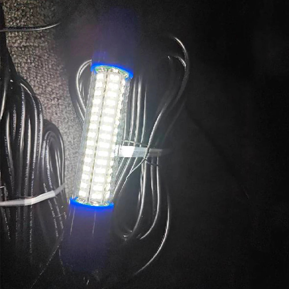Underwater Fishing Light 50W Submersible Fishing Light 12-24V Glowing Fish Attractor Waterproof for Squid Shrimp Krill