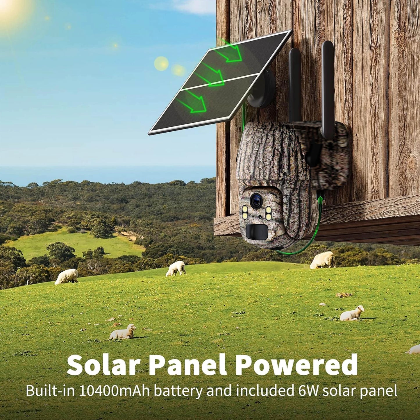 4G LTE Solar Trail Camera with 360° Live-View: 2K HD, Cellular Data Enabled for Continuous Security & Wildlife Monitoring