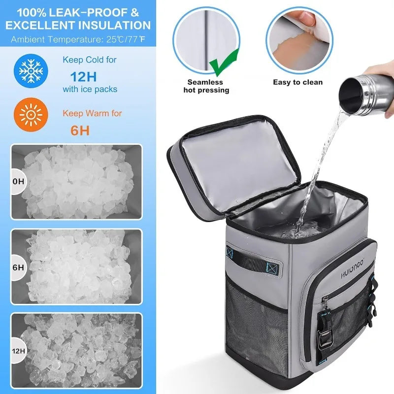 Large Waterproof Insulated Cooler Backpack for Men & Women, Leak Proof Cooler Backpack for Camping, Beach, Fishing, Picnic, Trav