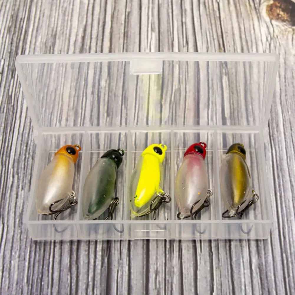 5pcs Insect Micro Bait 40mm 2.3g Trout Lure Artificial Bait Wobblers for Freshwater and Saltwater Fishing