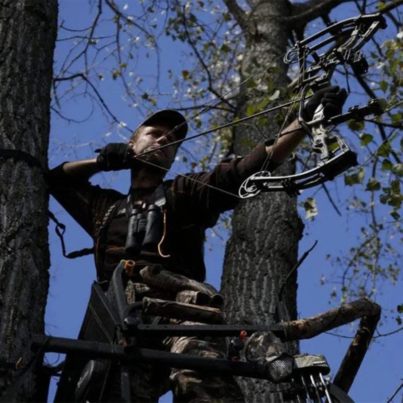 BIG GAME 1-Person Ladder Tree Stand for Hunting Deer with Seat, Hunter, 18' Tall, Black - Adjustable Climbing Treestand