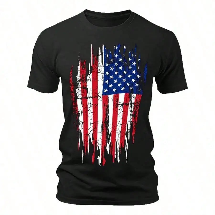 American Flag Shirts For Men Independence Day 4th Of July Shirts Short Sleeve Crew Neck Military Patriotic Tactical Shirts