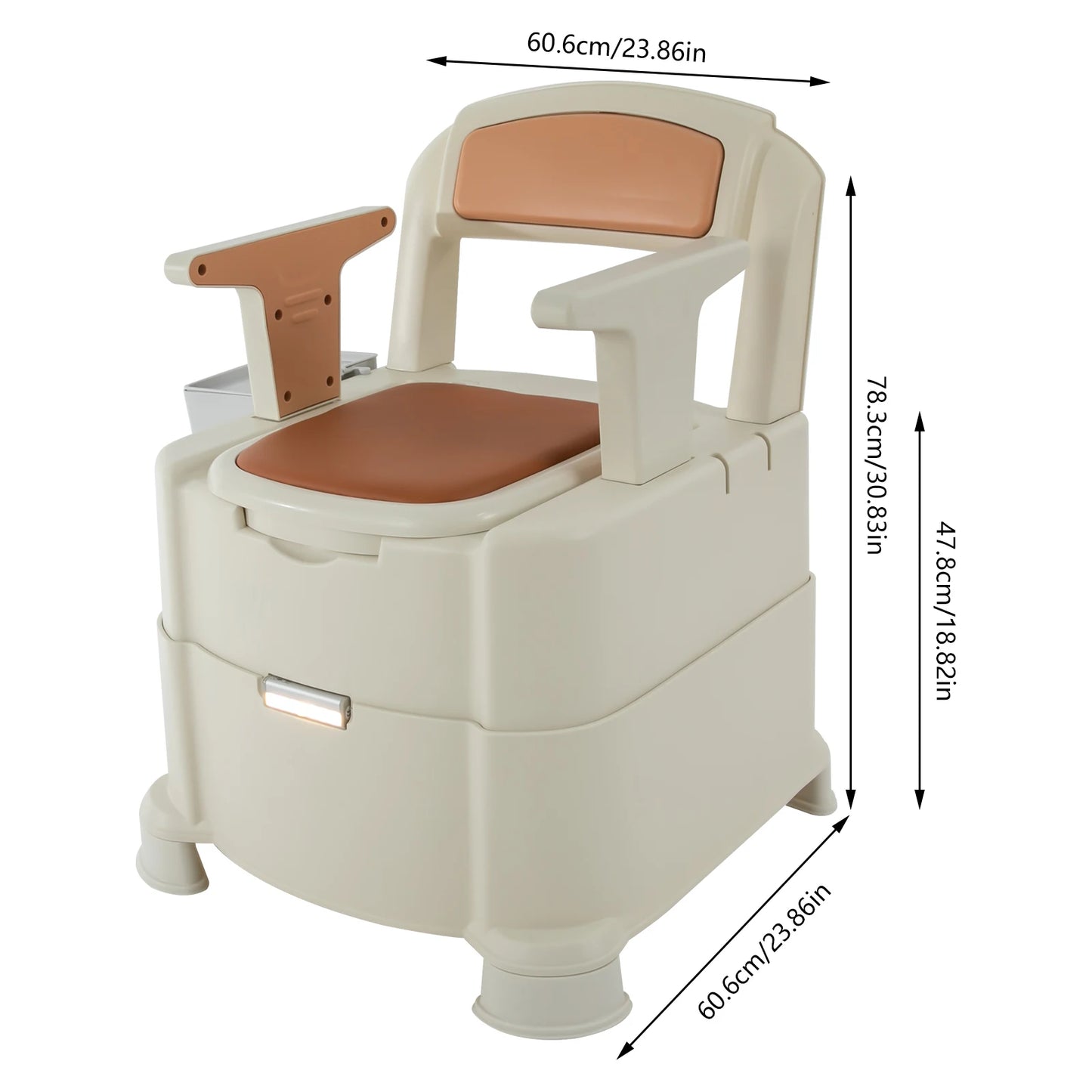 Portable Toilet with Sensory Light Camping Toilets with Four Legs 200 kg Load Capacity Travel Toilet Adults Suitable for Elderly