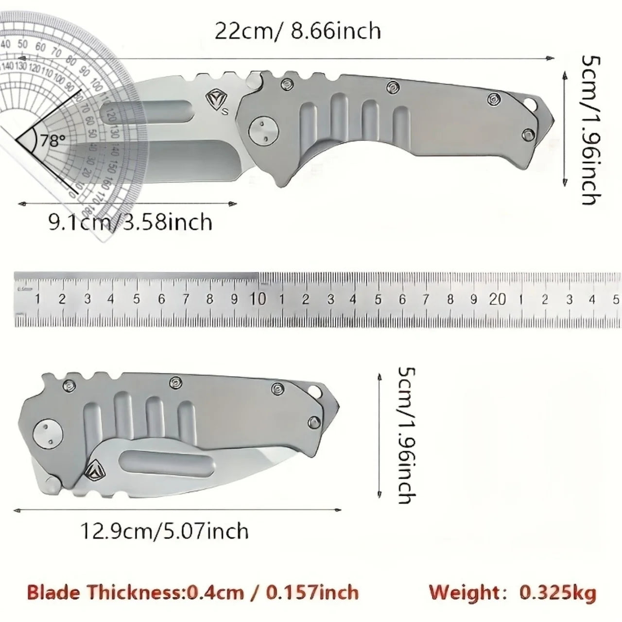 D2 blade +D2 handle integrated folding knife, heavy-duty all-steel knife, outdoor camping fishing equipment, knife fan collectio
