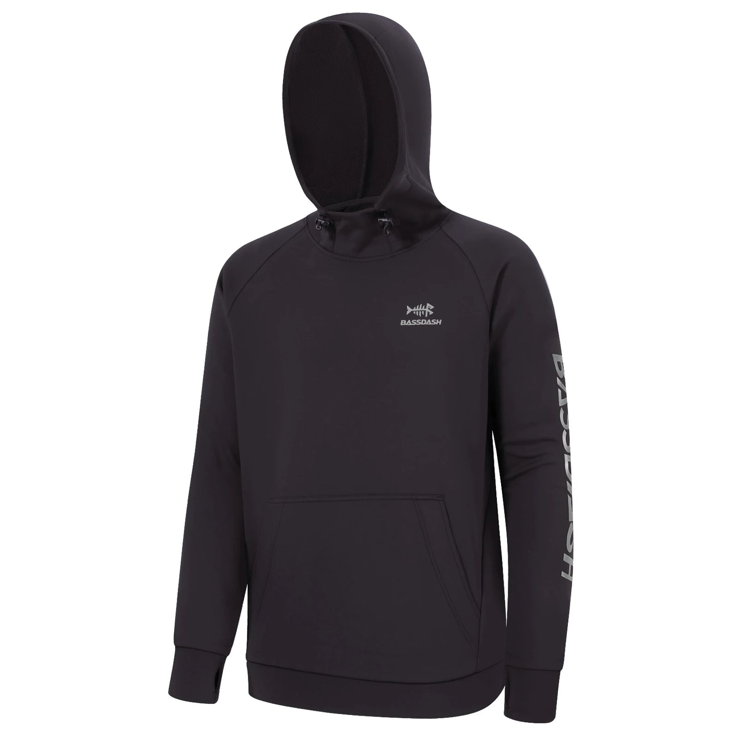 BASSDASH Men’s Fleece Lined Fishing Hoodies Water Resistant Performance Pullover Sweatshirts Stretchy Hunting Workout Sweatshirt