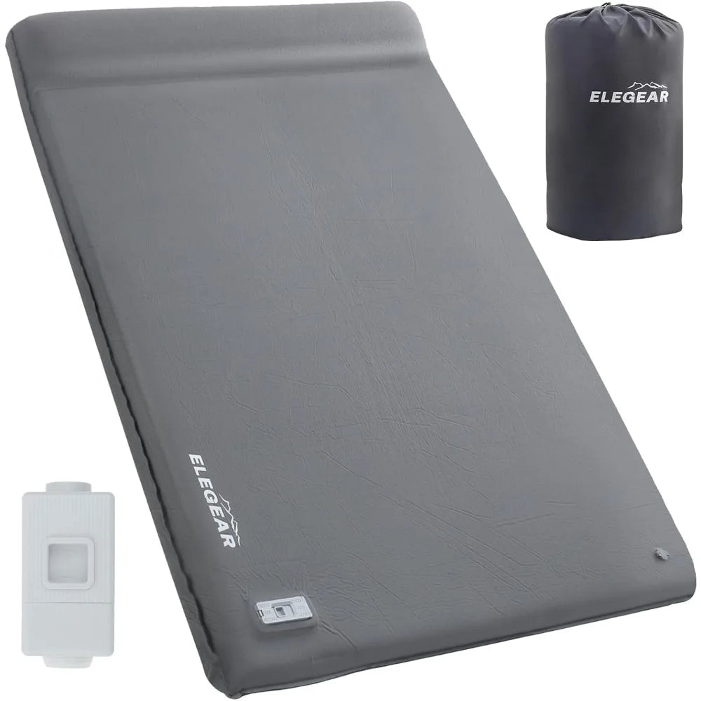 Super thick foam camping mattress pad, double camping pad with pillow, suitable for car/travel