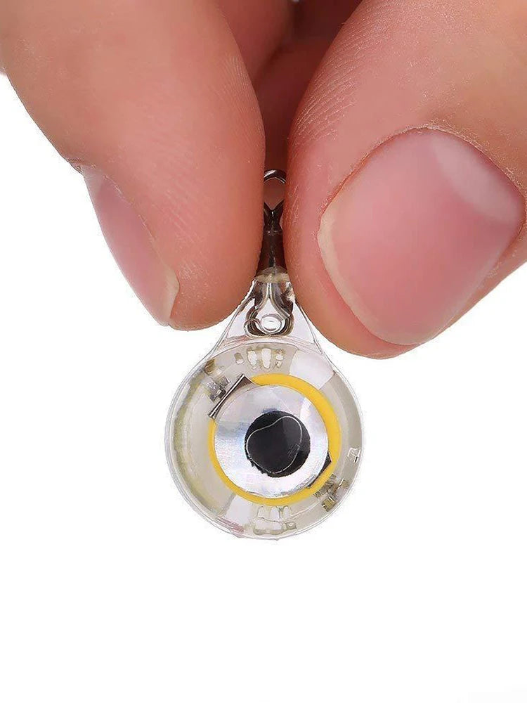 10Pcs Fishing Lure Light Mini Eye Shape Underwater Night Light Lure Battery Powered Luminous Fish Lure for Seawater Freshwater