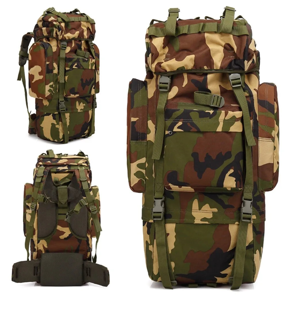 65L Military MOLLE Large Capacity Backpack Daypack Bag with Internal Frame Waterproof Rucksack for Camping Hiking
