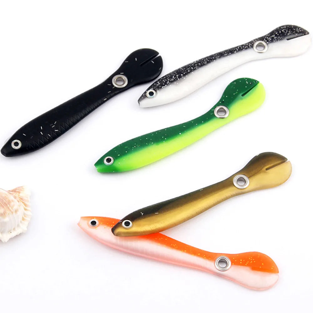 5pcs 10cm Soft Fishing Lures Silicone Bionic Loach Bait Fishing Bait for Bass Pike Trout Fishing Accessories