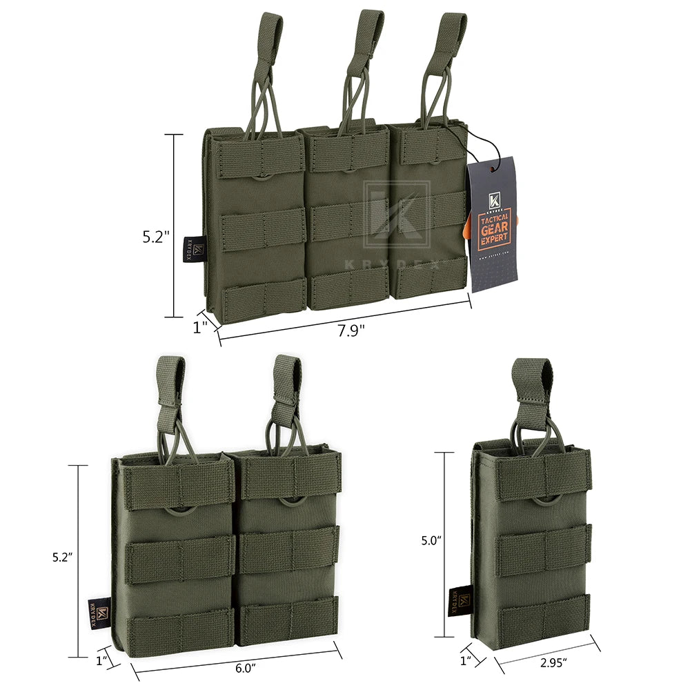 Tactical Magazine Pouch Single/Double/Triple Open-Top MOLLE Strap Holder Mag Pouch for 5.56mm M4 M16 Hunting Accessories