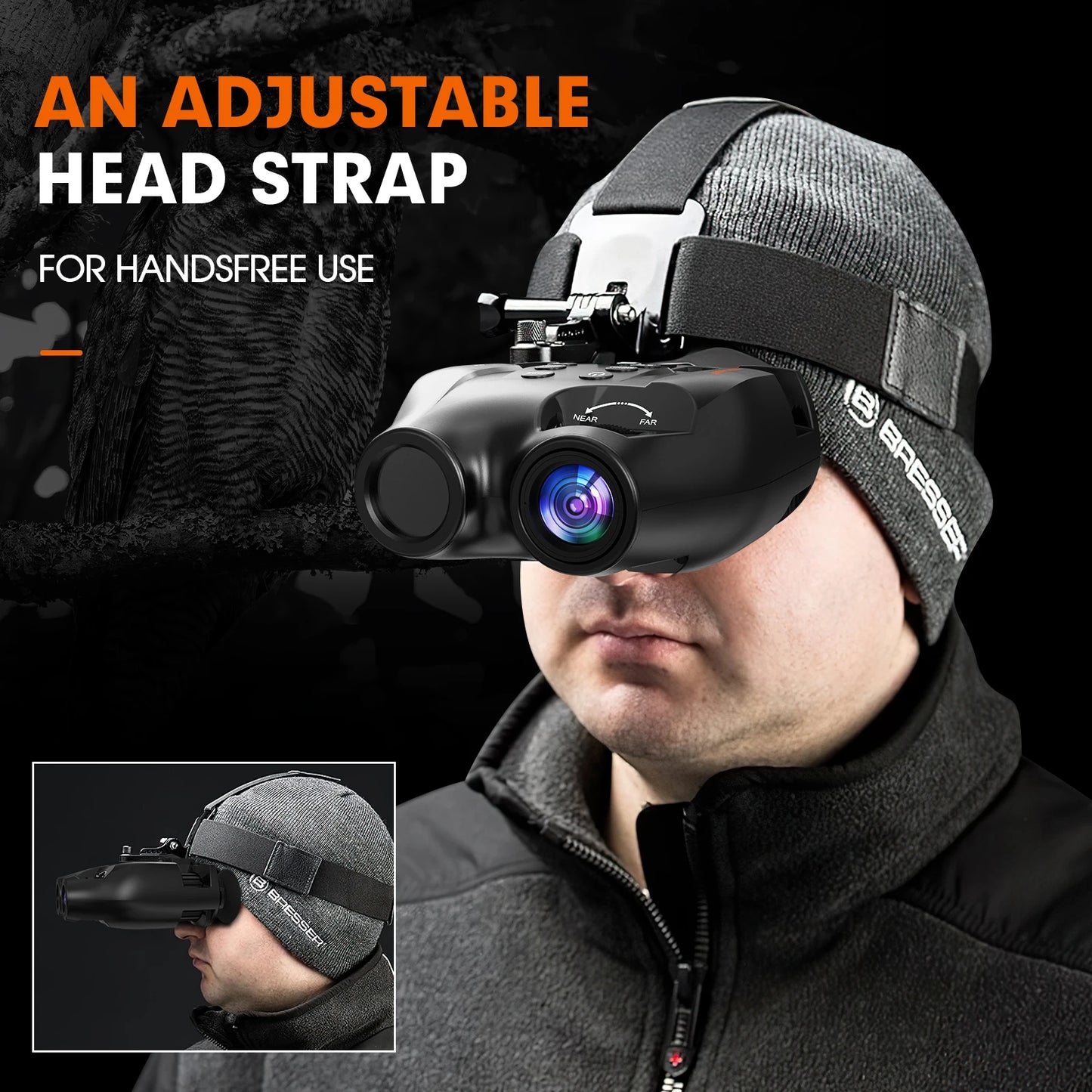 Night Vision Binoculars Featuring Adjustable Brightness 5x Zoom And 1080p Video Recording For Outdoor Adventures