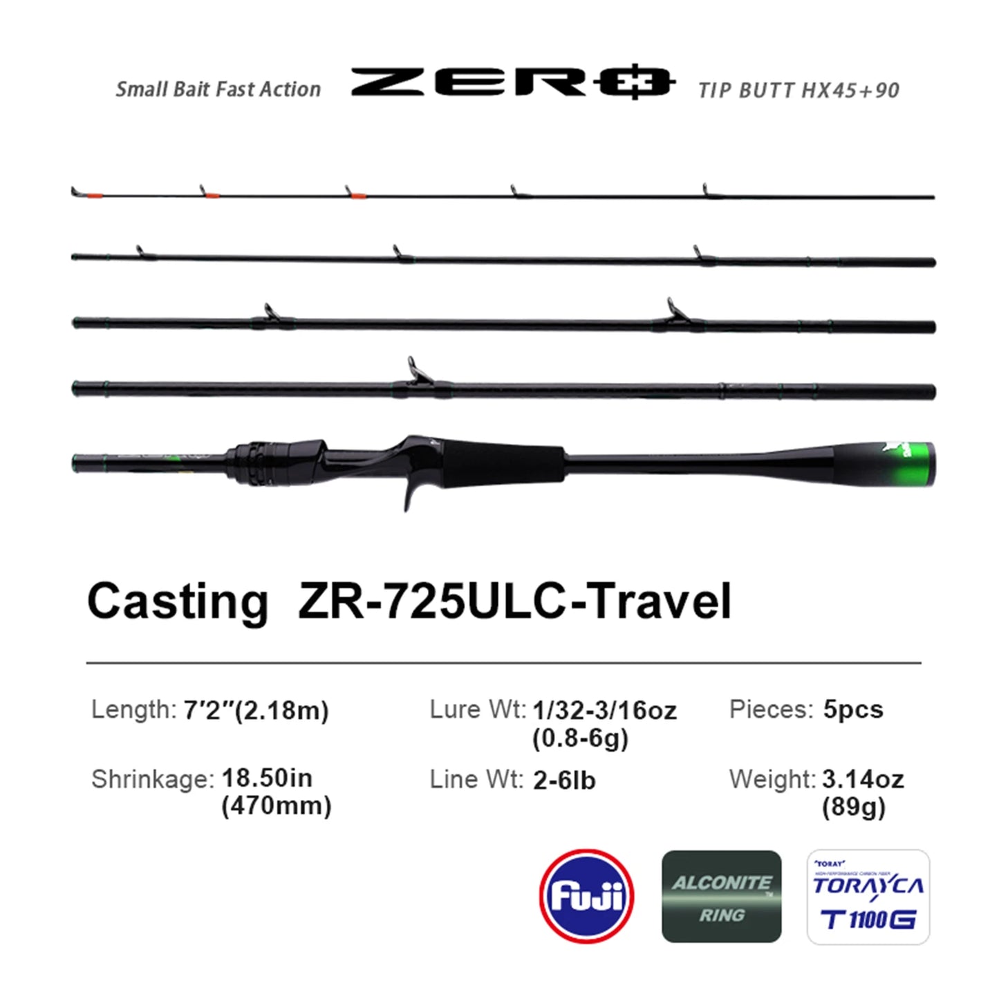 PURELURE Zero Small Bait Light High Carbon Long Casting Rod for Rock Fishing Spinning Trout BFS Casting UL Stream Bass