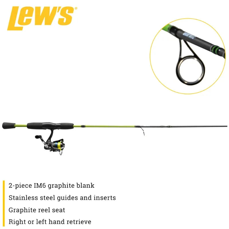 Crappie Thunder Spinning Reel and Fishing Rod Combo, 6-Foot 6-Inch Rod, Size 75 Reel, Green