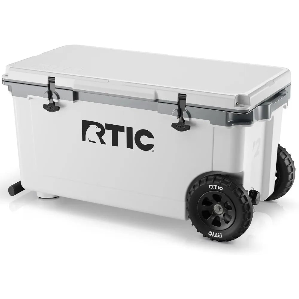 72 Quart Ultra-Light Wheeled Cooler Hard Insulated Portable Ice Chest Box for Beach, Drink, Beverage, Camping, Picnic, Fishing