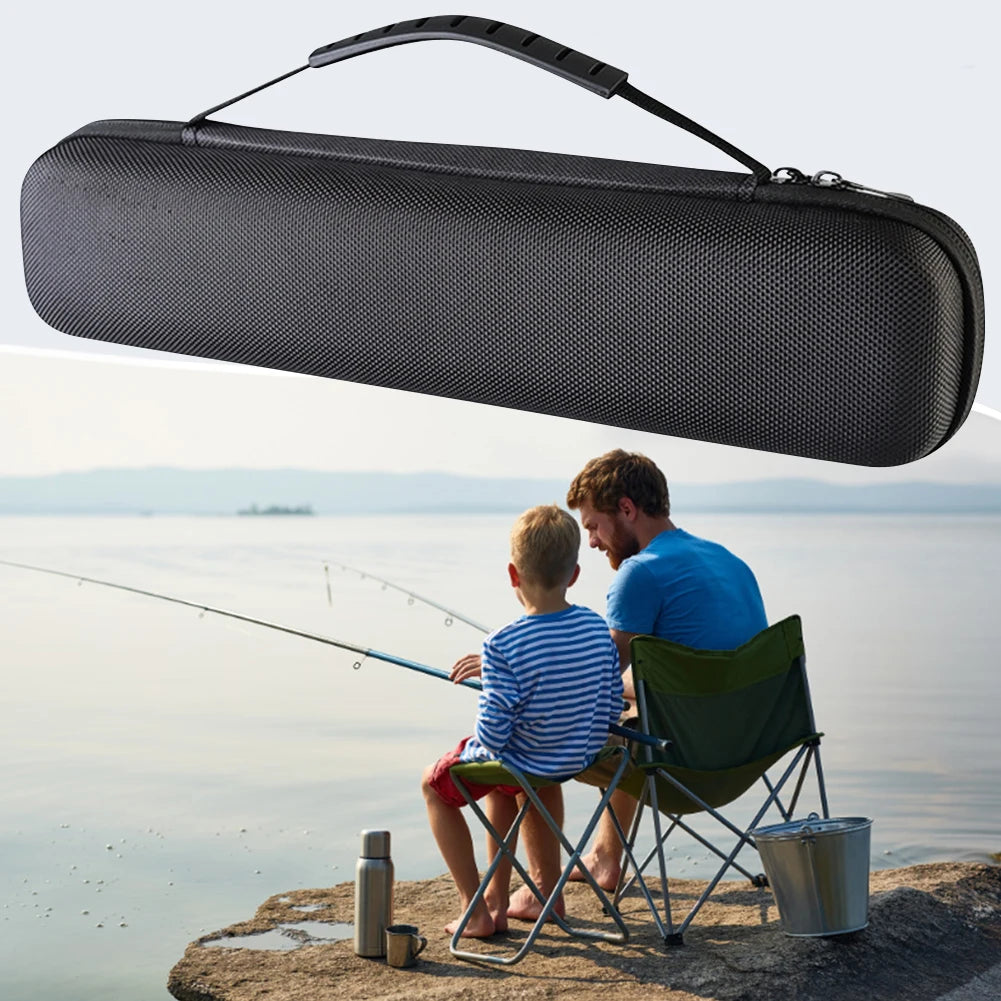 Hard Shell Fishing Rod Bag Fishing Pole Carrier Shock Absorption Fishing Pole Bag Fishing Gear Organizer Fishing Accessories