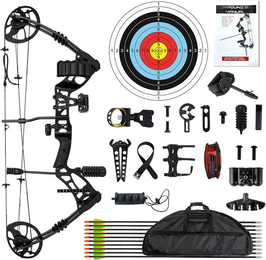 Compound Bow and Arrow for Adult and Beginner, Hunting Bow Archery Set, Right Hand, 30-70 Lbs Draw Weight, 23.5\\u201d-31\\u201d