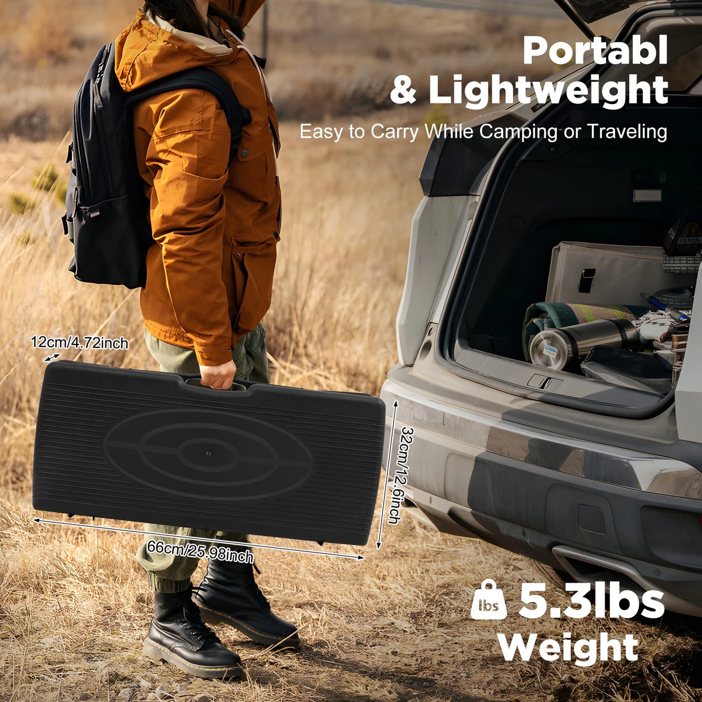 Double Head Camping Stove with Carrying Case Outdoor Travel Cooker Burner Camping Frying Pan Barbecue Cooking Stove 64*27.8*8cm