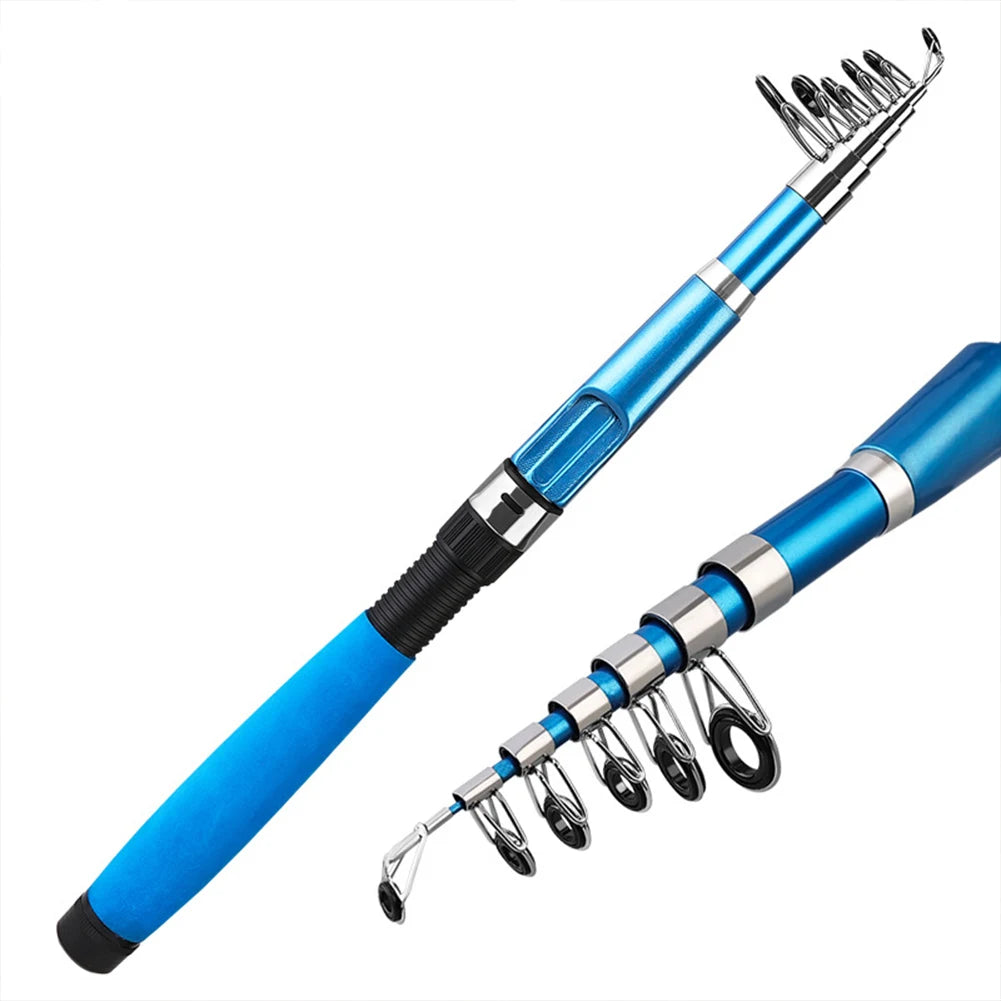 Ultralight Travel Fishing Rod Short Collapsible Rod Telescopic Rea Fishing Rod for Saltwater and Freshwater