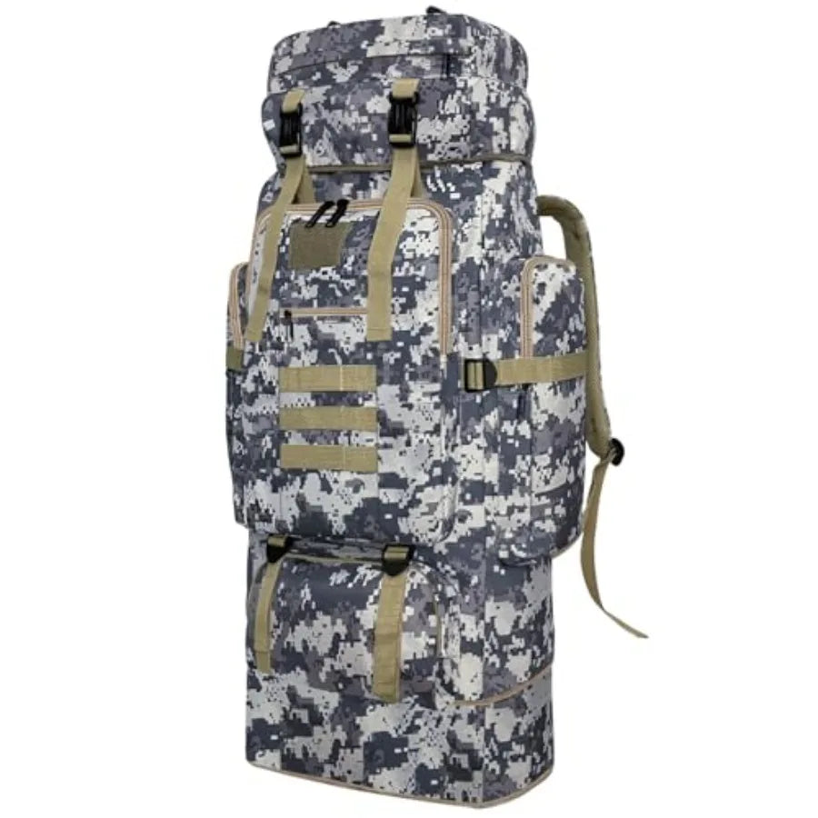 Hiking Backpack, 100L Large Camping Backpack, Expandable Waterproof MOLLE Rucksack, Outdoor Sport Travel Daypack Military Tacti