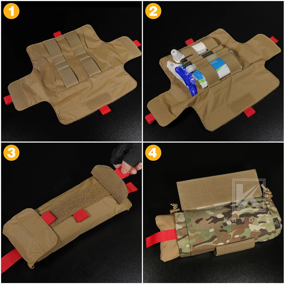 Tactical Roll Up Medic Pouch First Aid Trauma EMT IFAK Organizer Pouch Drop Dump Pouch for Vest Chest Rig Outdoor Gear