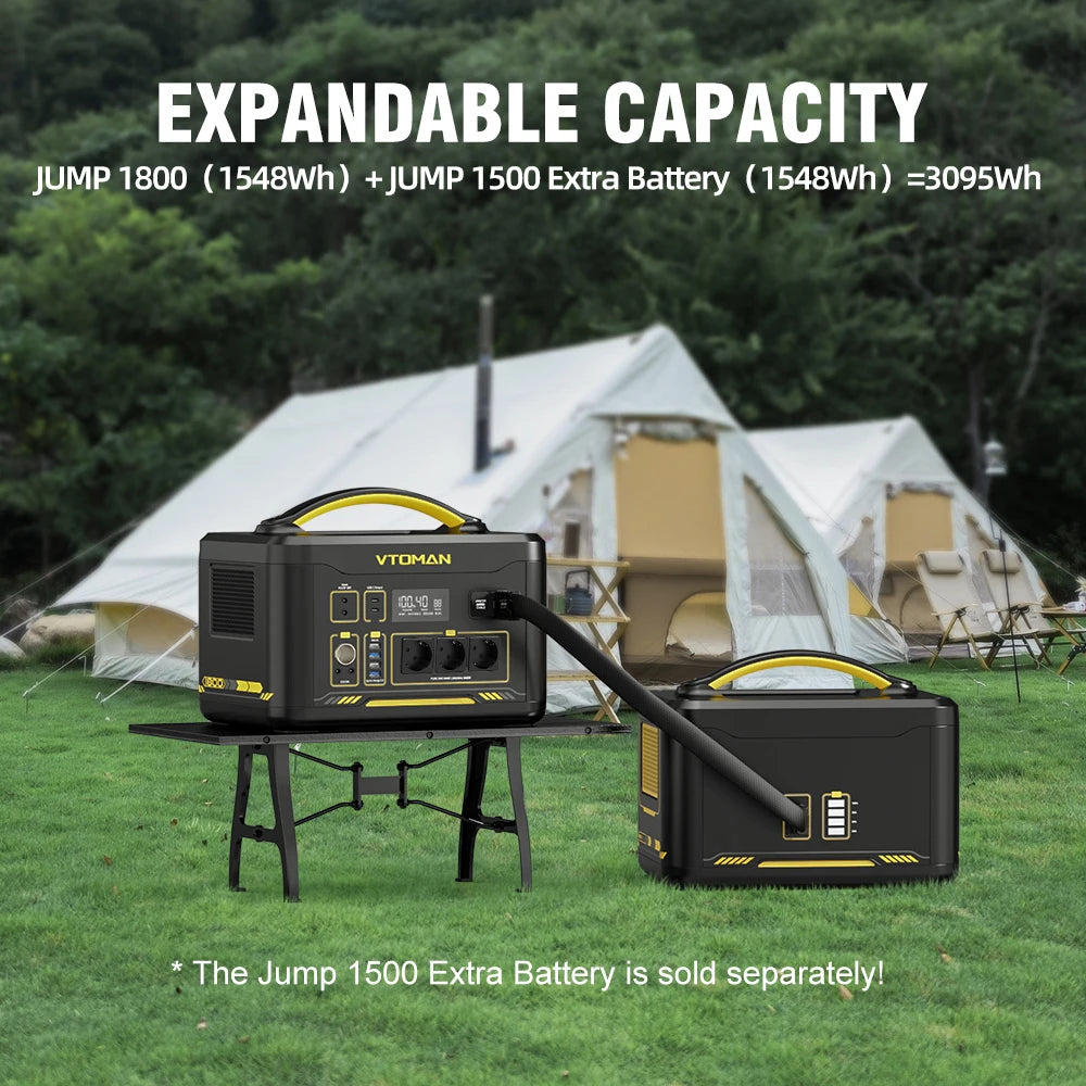 JUMP 2200 Portable Power Station 828/1548Wh LiFeP04 Battery Solar Generator Solar for Home Outdoor Camping