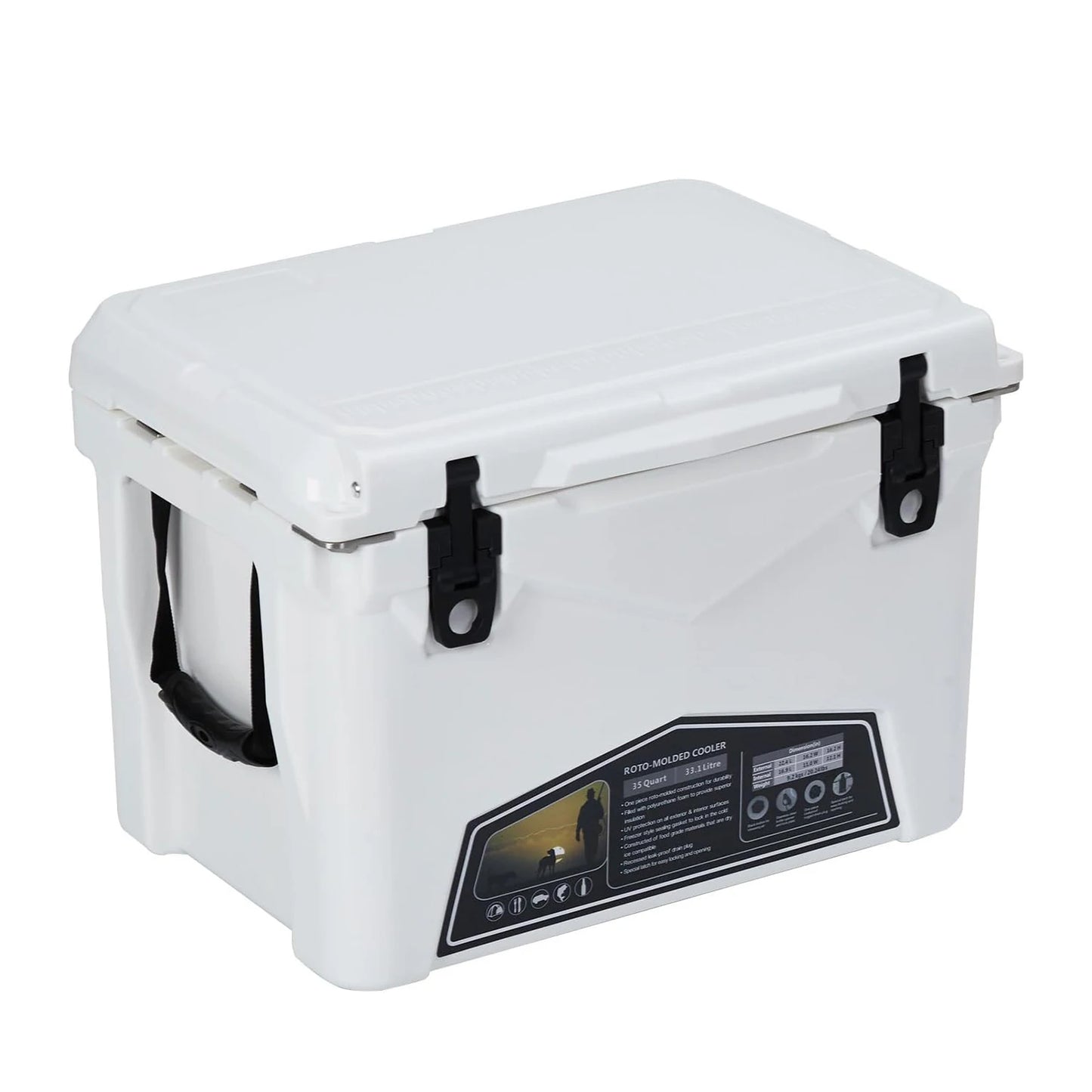 20L/25L/35L Portable Ice Cooler, Outdoor Heavy Duty Insulation Ice Chest for Drink Beverges Camping Fishing Picnic Barbecue