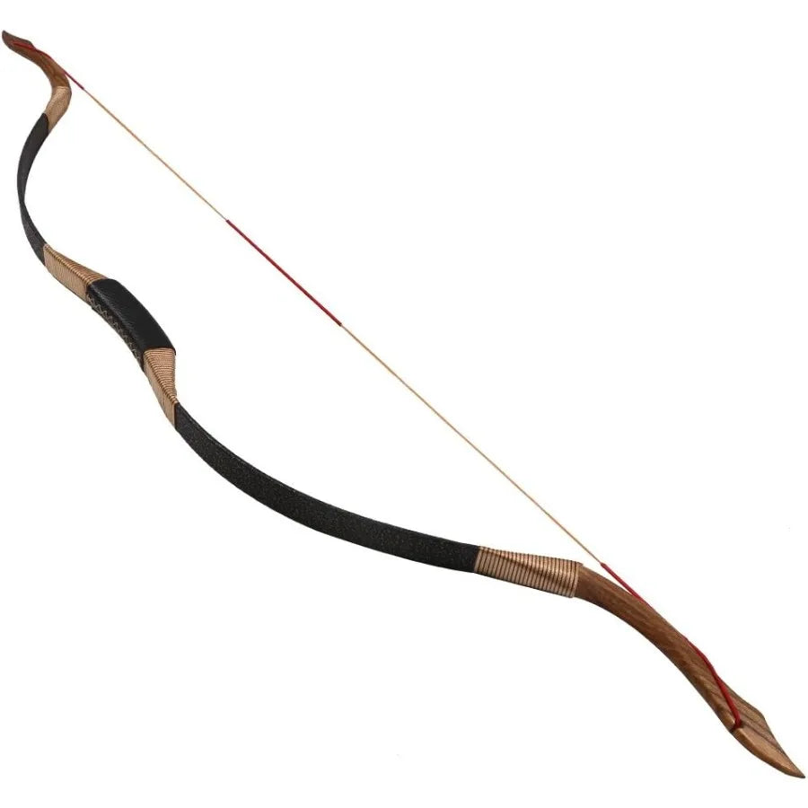 Black Hunter Traditional Recurve Bow 53'' Archery Hunting Handmade Horse Bow Longbow 3050 lbs