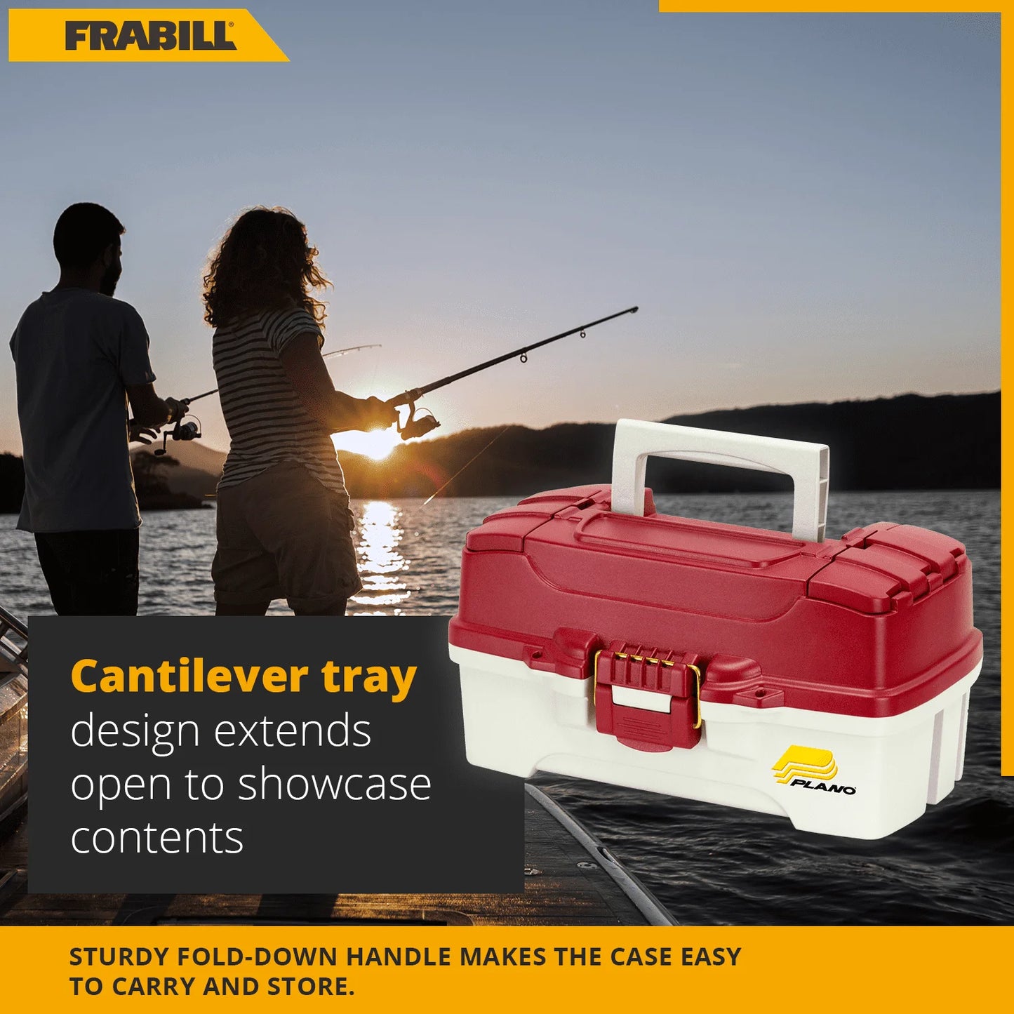 1-Tray Tackle Box with Dual Top Access, Red Metallic/Off White (620106)