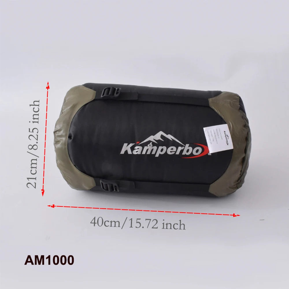 Kamperbox AM1000 Sleeping Bag 1000g Grey Down Filling 20D Nylon Shell Polyester Pongee Lining Portable Warm Camping Sleeping Bag for Outdoor Travel