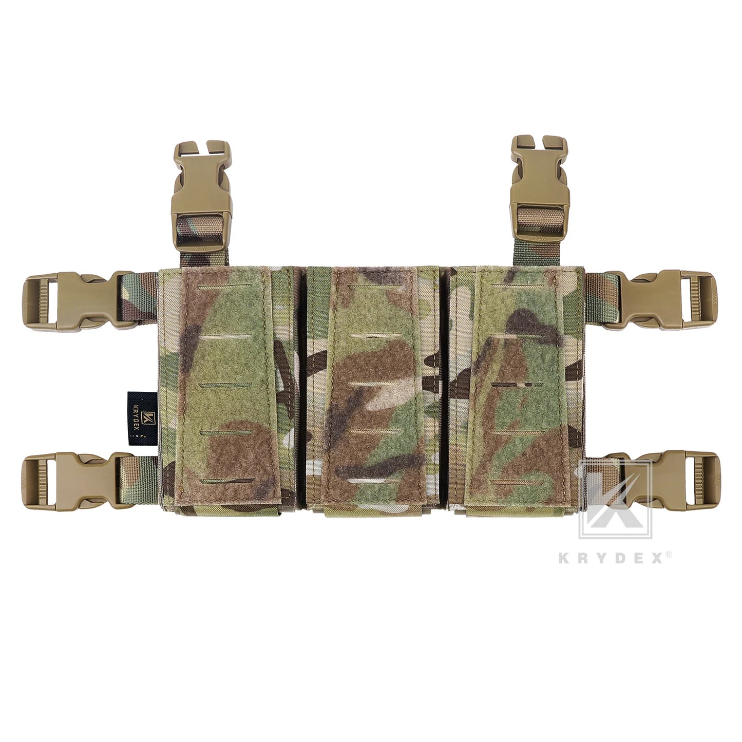 KRYDEX Tactical MOLLE Placard 5.56 Triple Magazine Pouch Front Panel Retention Insert Holder For Chest Rig Plate Carrier Vest