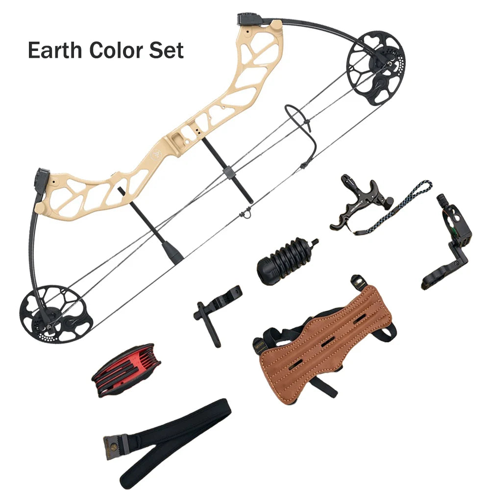 19-70LBS Compound Bow Set with Accessories Archery Adjustable Draw Length IBO 320 FPS for Outdoor Hunting Target Shooting
