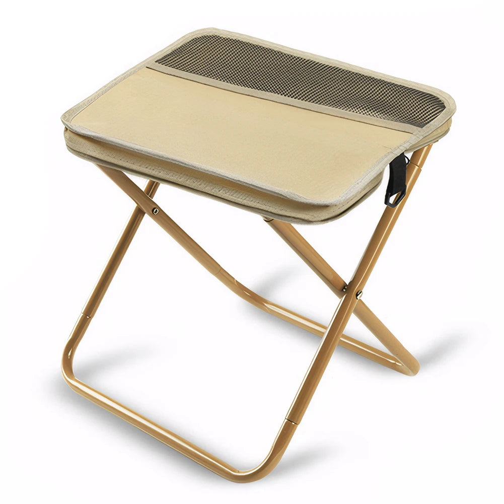 Outdoor Integrated Storage Chair with Mesh Bag Folding Backpack Stool Wear Resist for Picnic Gardening Barbecuing Hiking