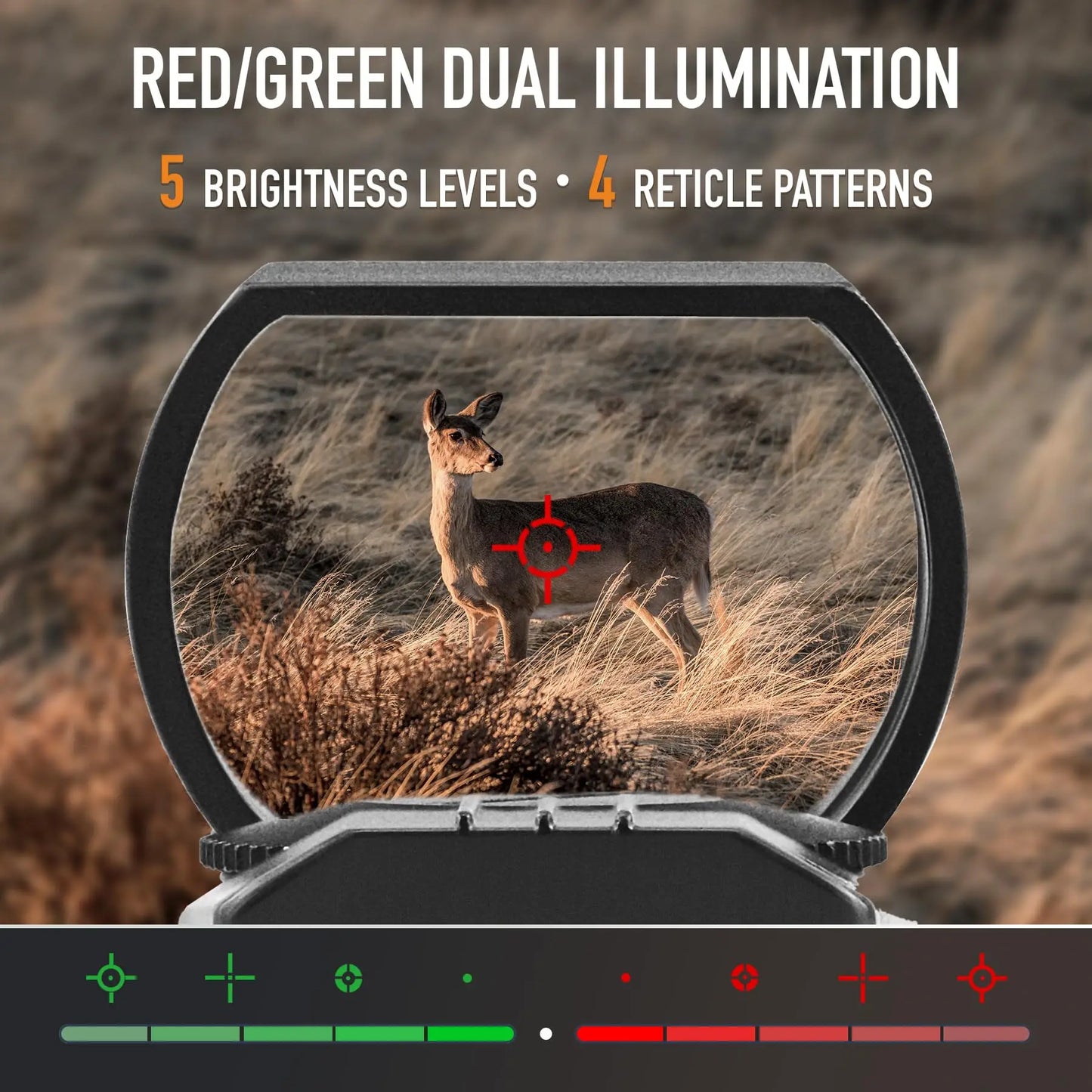 Tactical HD101B Red Dot Sight with Laser Pointer 4 Reticle Holographic Projected Airsoft Scope Collimator for Hunting