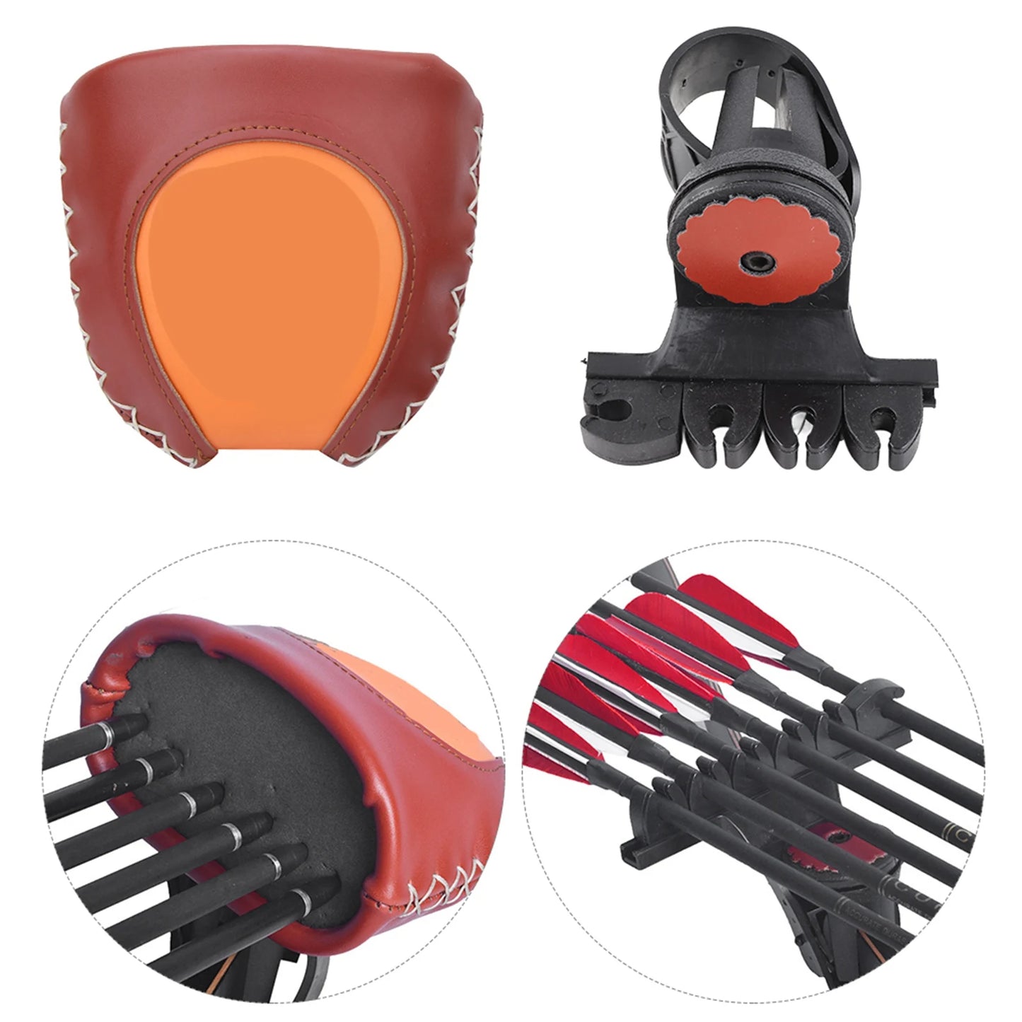 Arrow Quiver Holder Quick Release 6 Arrows Archery Quiver Arrow Storage Box Accessory for Recurved Bow Outdoor Hunting Con