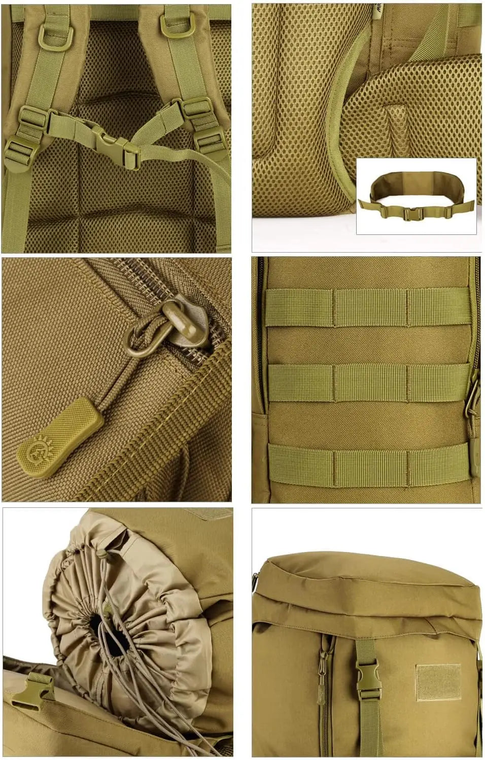 70L-85L Tactical Hiking Backpack, MOLLE Military Rucksack for Trekking & Camping