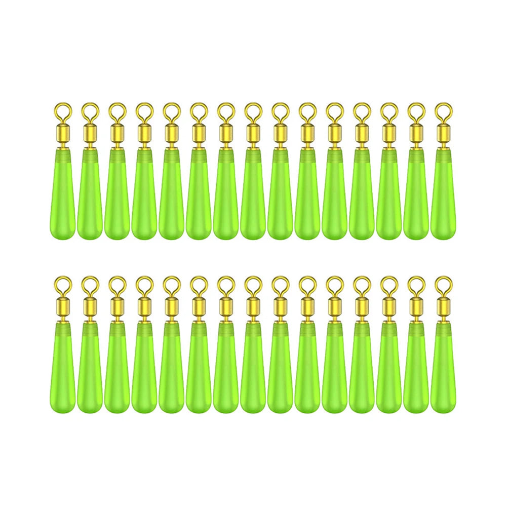 30Pcs Fishing Bobber Float Silicone Fast Sub Wire Double Rotating Rings Rotation Buoy Copper Head Seat Fishing Accessories