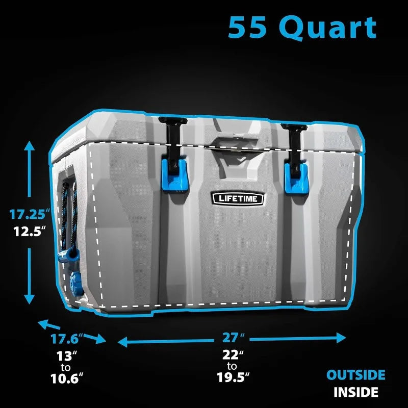 55 Quart High Performance Cooler, Grey