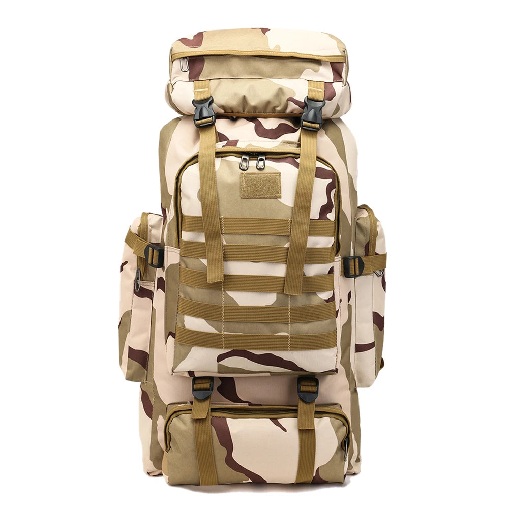 80L/600D Hiking Camping Backpack Mountaineering Bag Climb Bag Tactical Backpacks arge Backpack Waterproof Climbing Rucksack