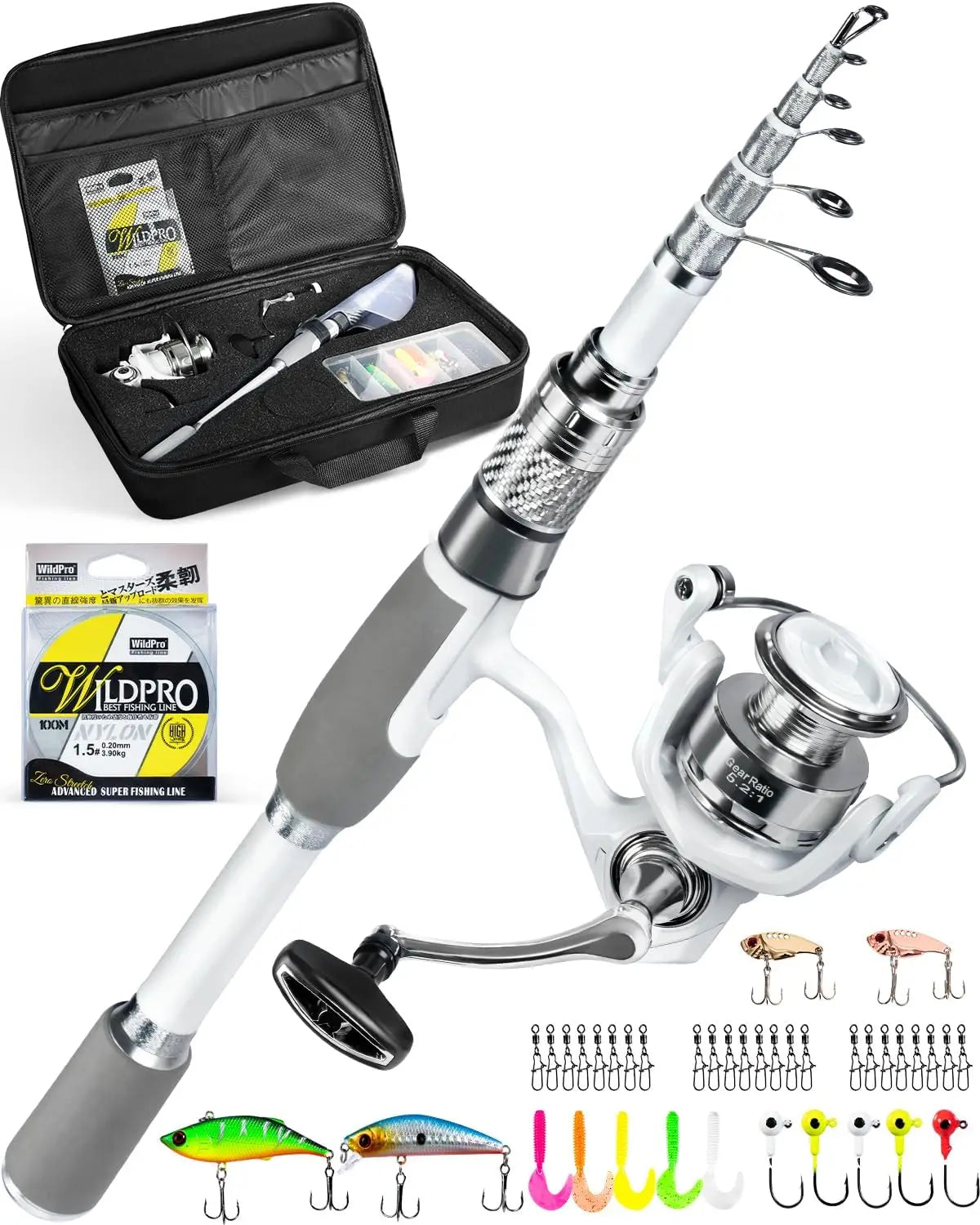 Fishing Rod and Combo Carbon Fiber Fishing Pole Carrier Bag Portable Kit Saltwater Freshwater