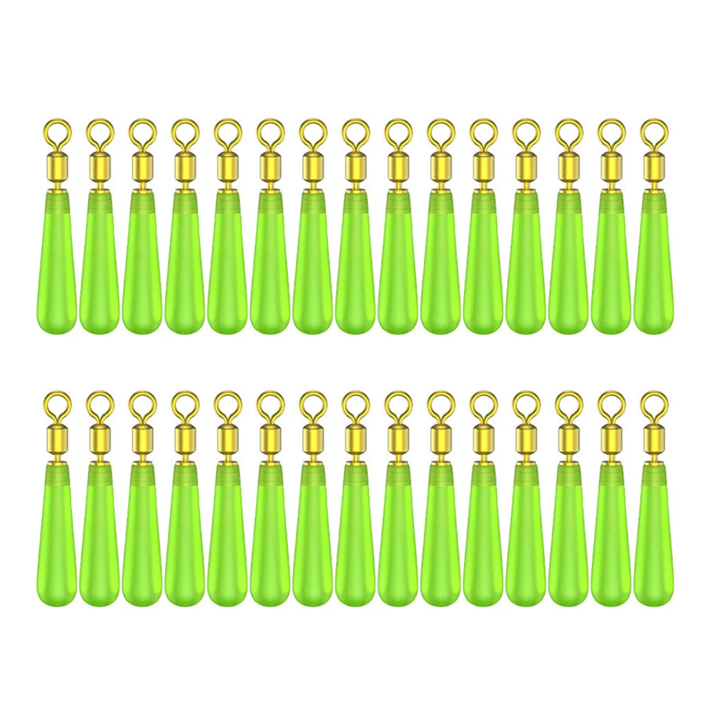 30Pcs Fishing Bobber Float Silicone Fast Sub Wire Double Rotating Rings Rotation Buoy Copper Head Seat Fishing Accessories
