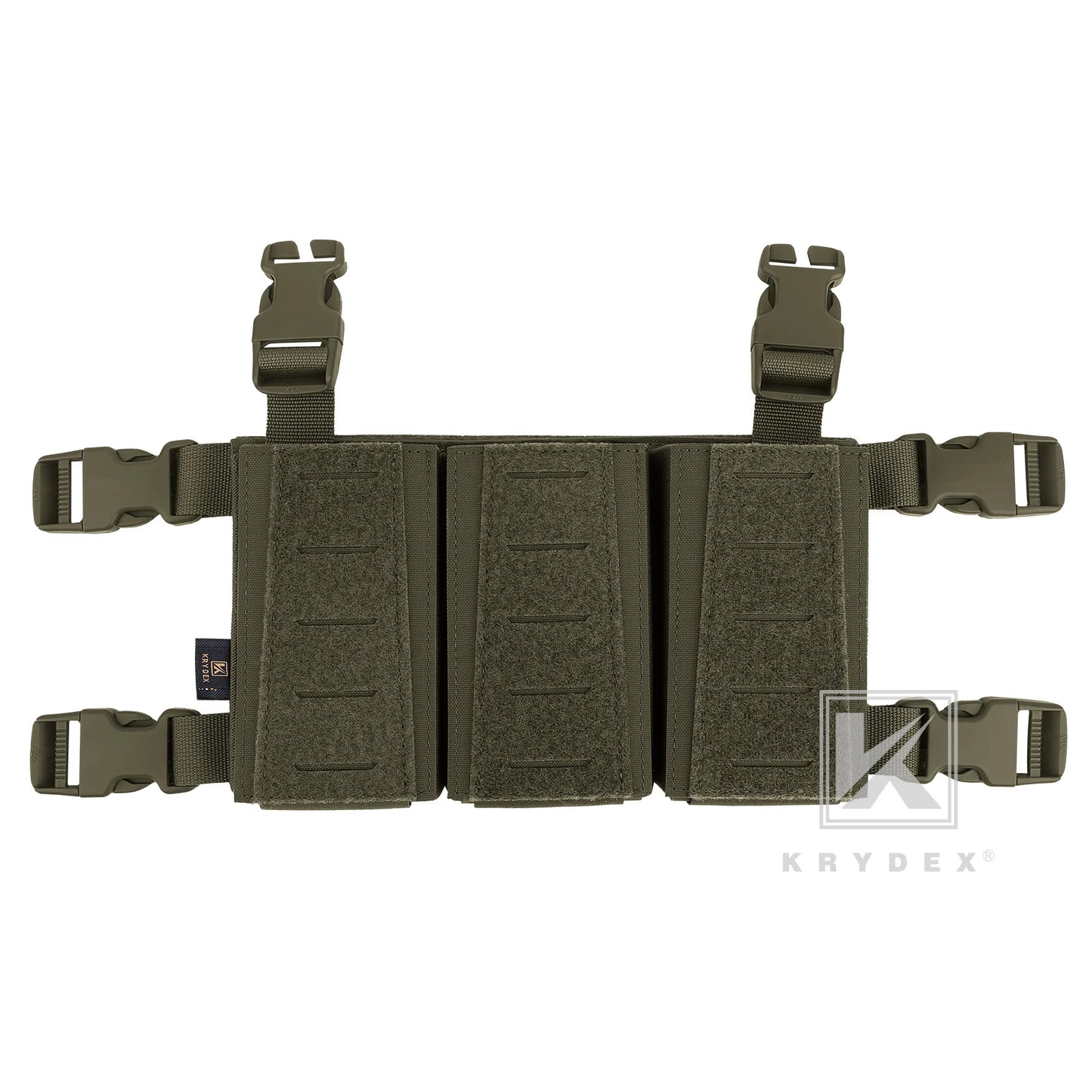 KRYDEX Tactical MOLLE Placard 5.56 Triple Magazine Pouch Front Panel Retention Insert Holder For Chest Rig Plate Carrier Vest